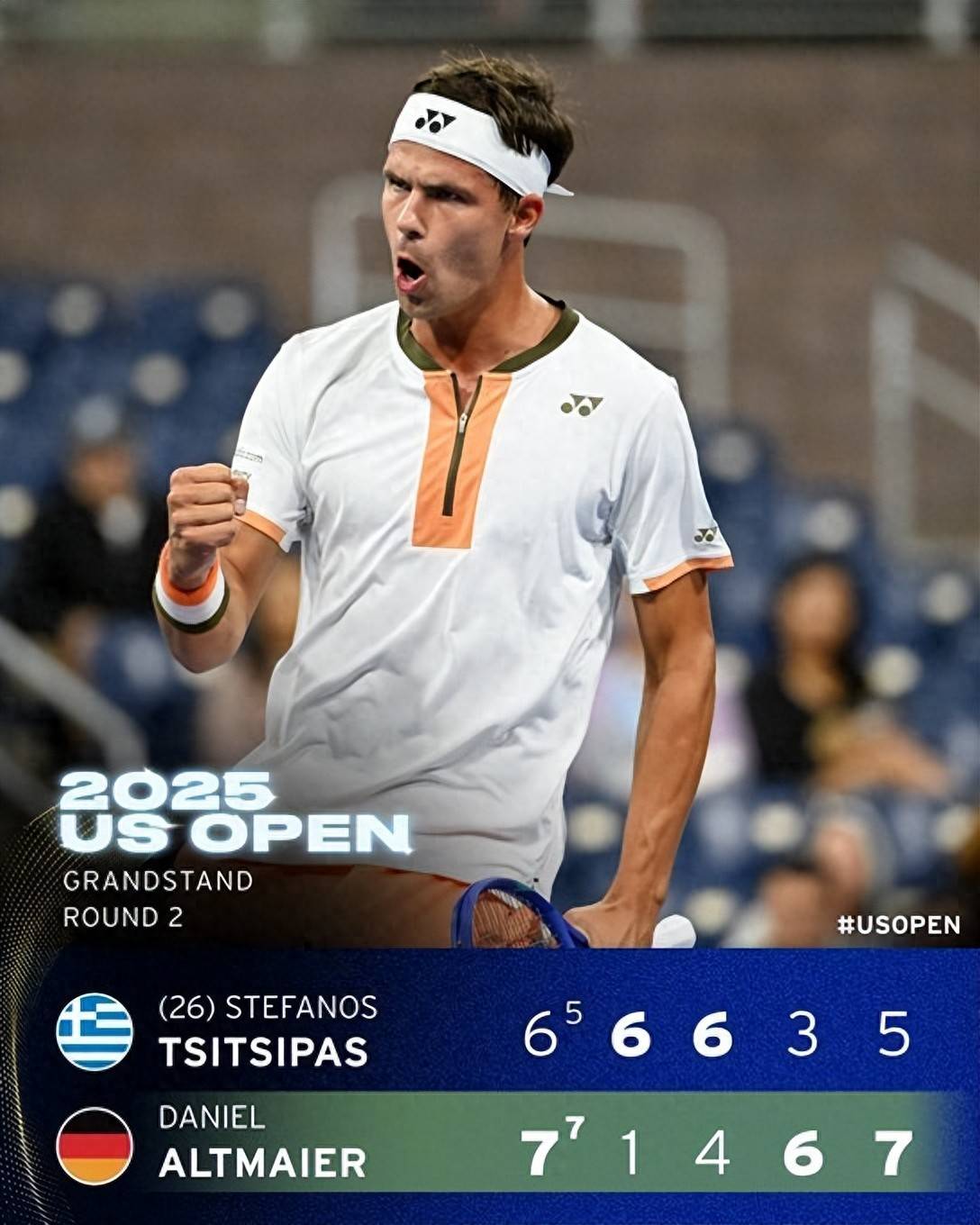 法网险胜美网，西西帕斯统治全场